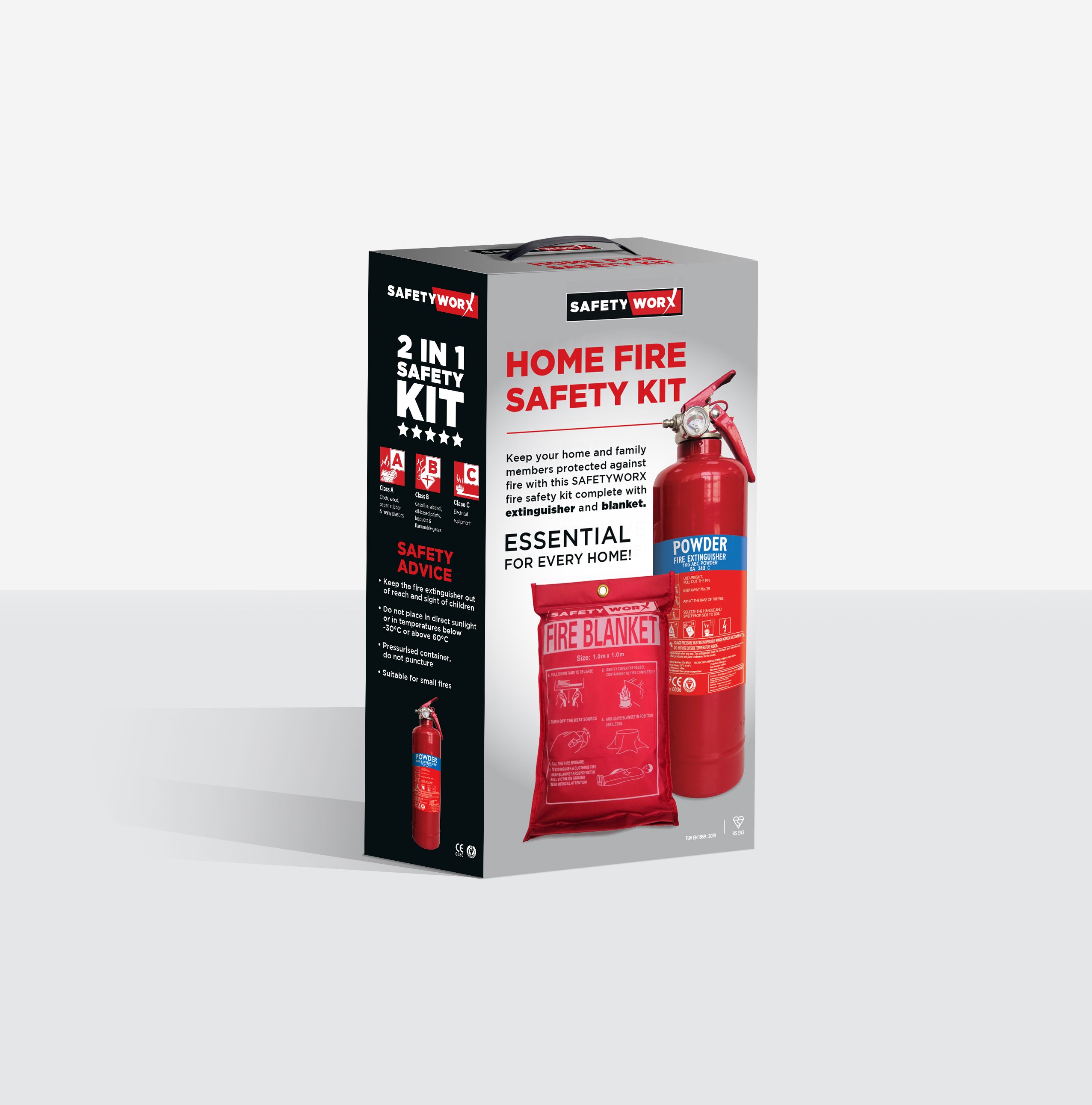 Fire Safety kit - Fire Extinguisher and Fire Blanket