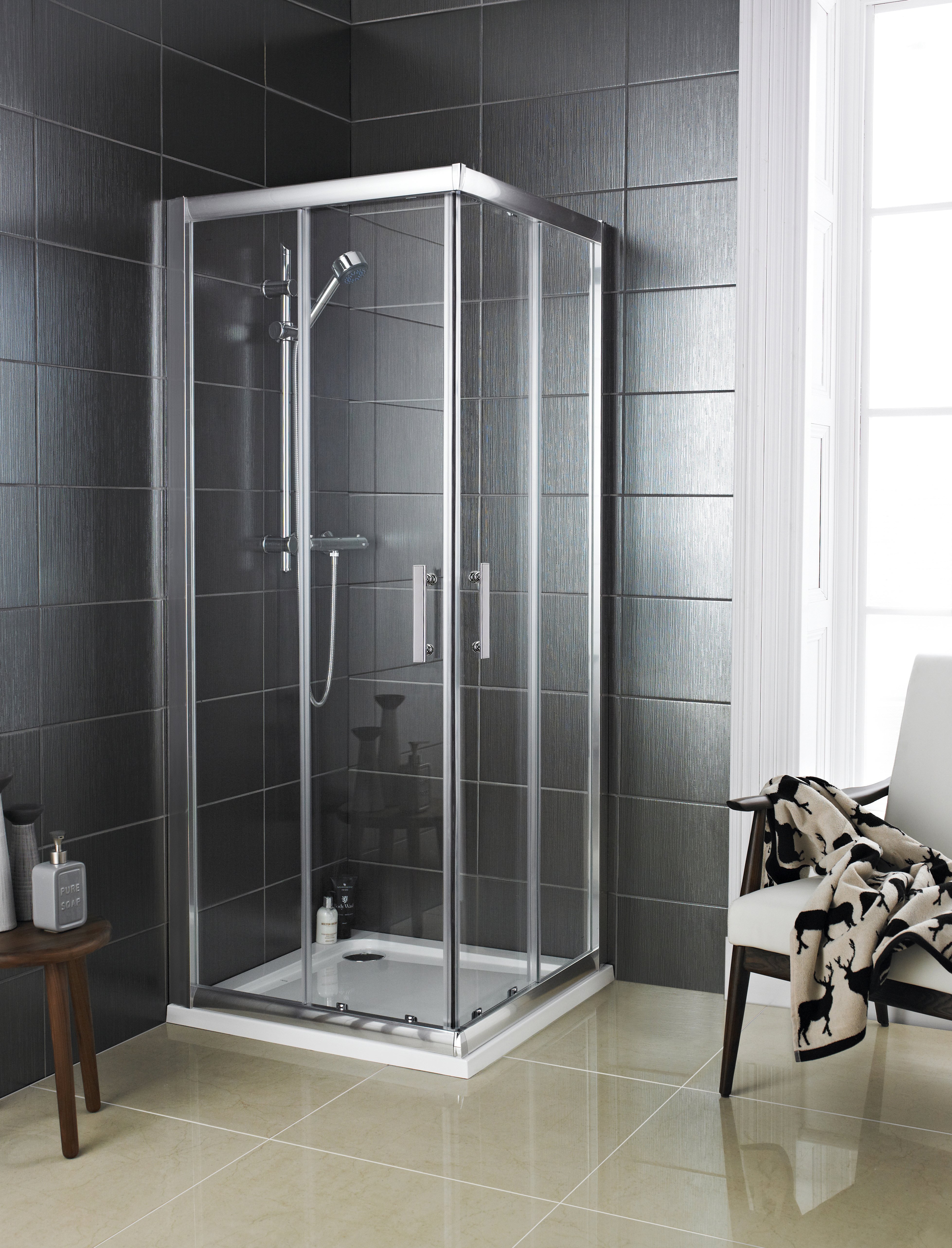 900 X 900 Corner Entry Shower Door (Enclosure) 6mm