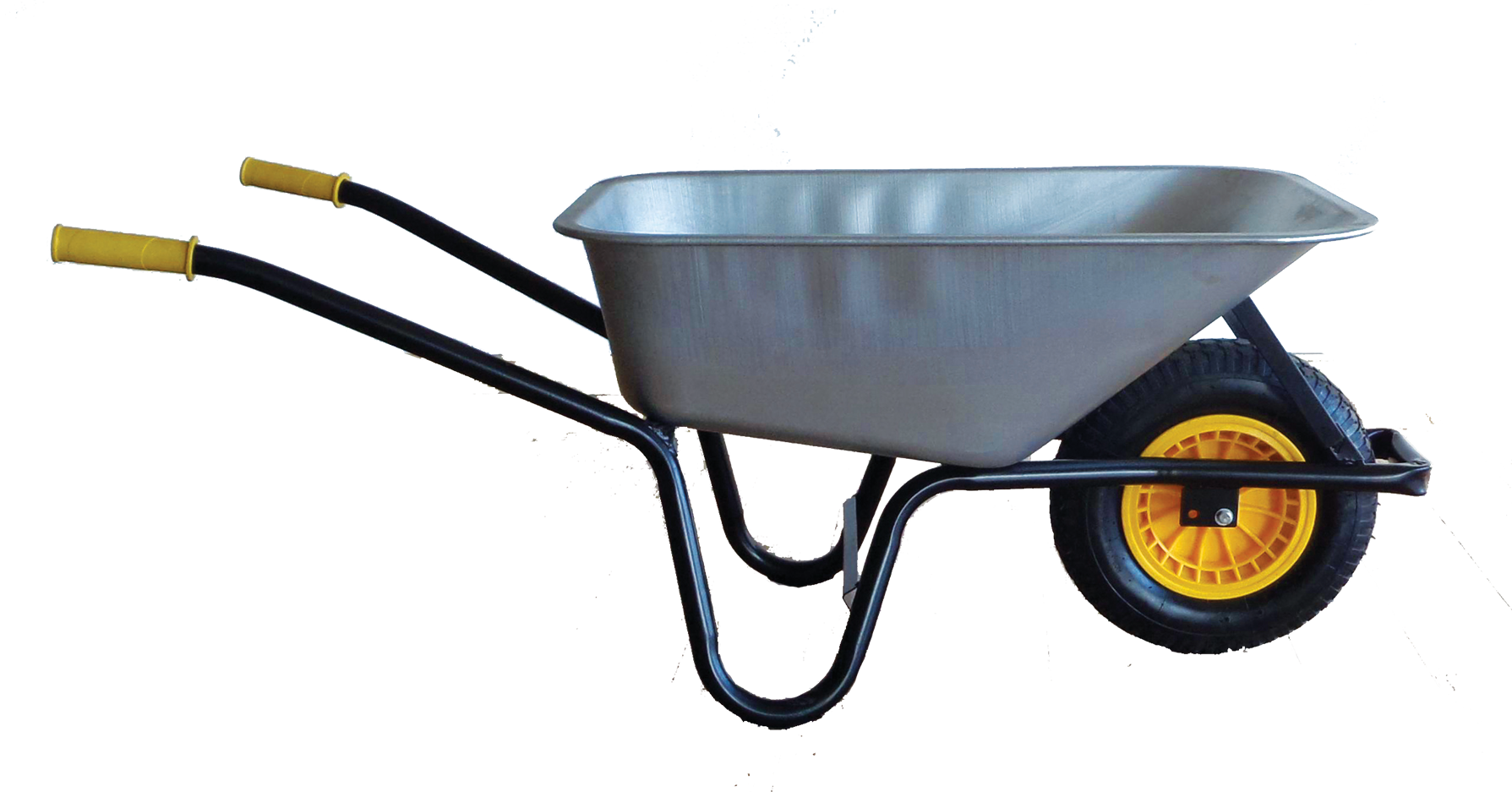 90L Galvanised Builders Wheelbarrow Assembled