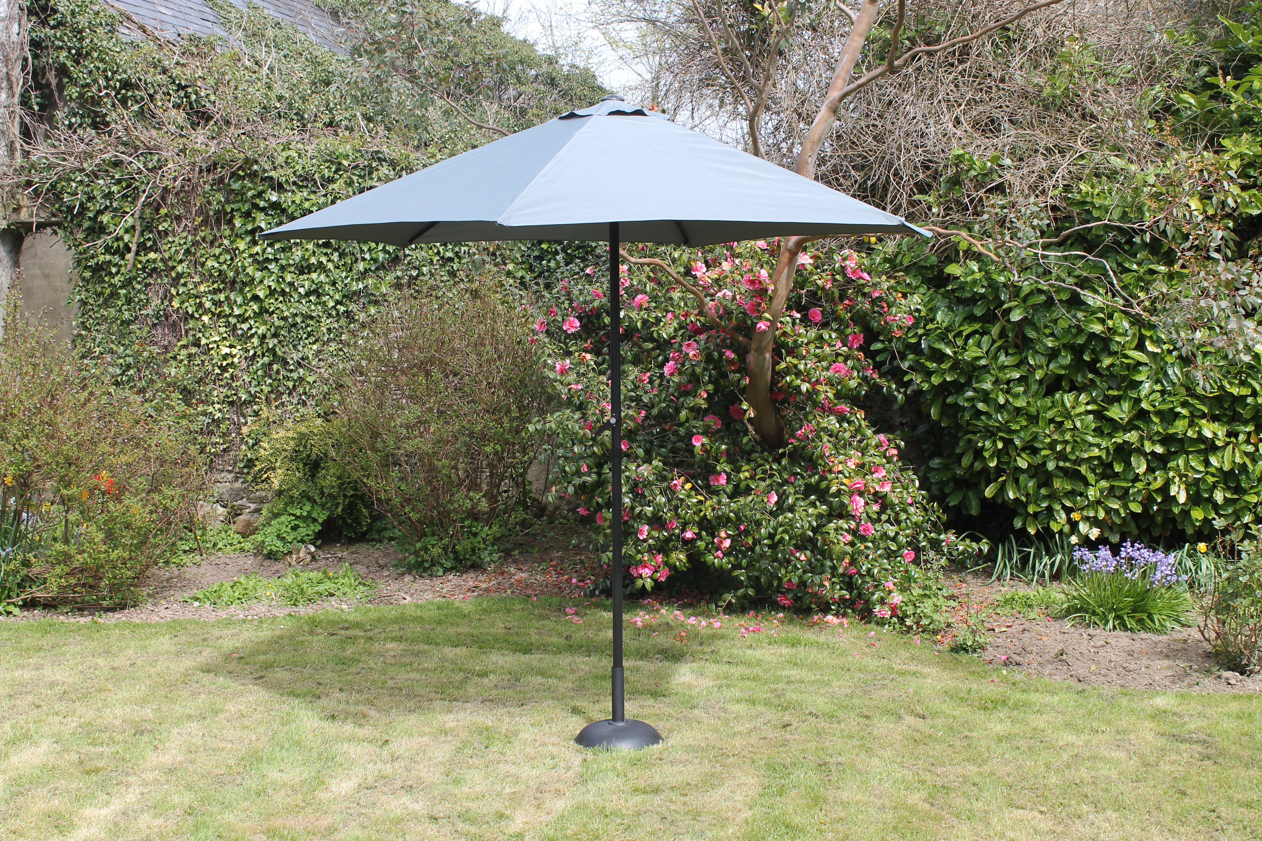 Garden Collection 2.7 M Steel Parasol With Crank Grey