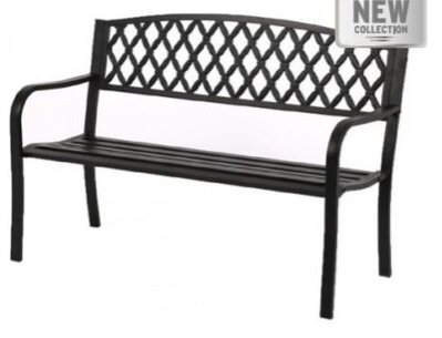 Black Metal Cross Back Bench