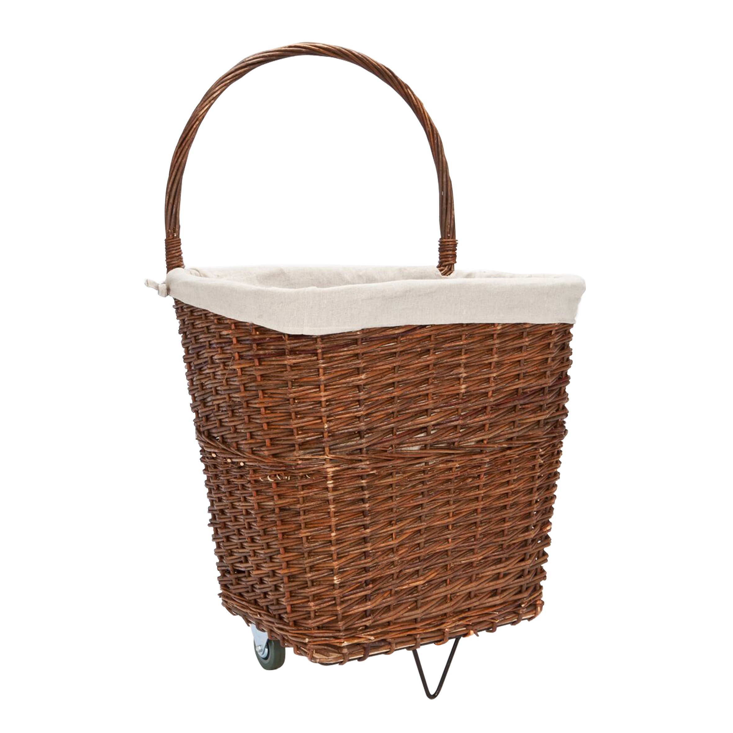 Natural Wicker Log Cart With Jute Liner