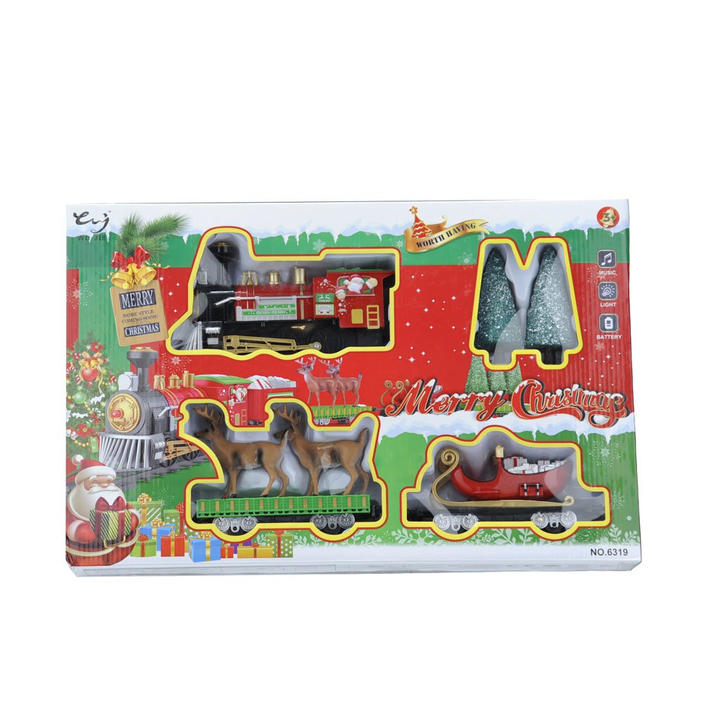 Battery Operated Train Set With Reindeer and Sleigh