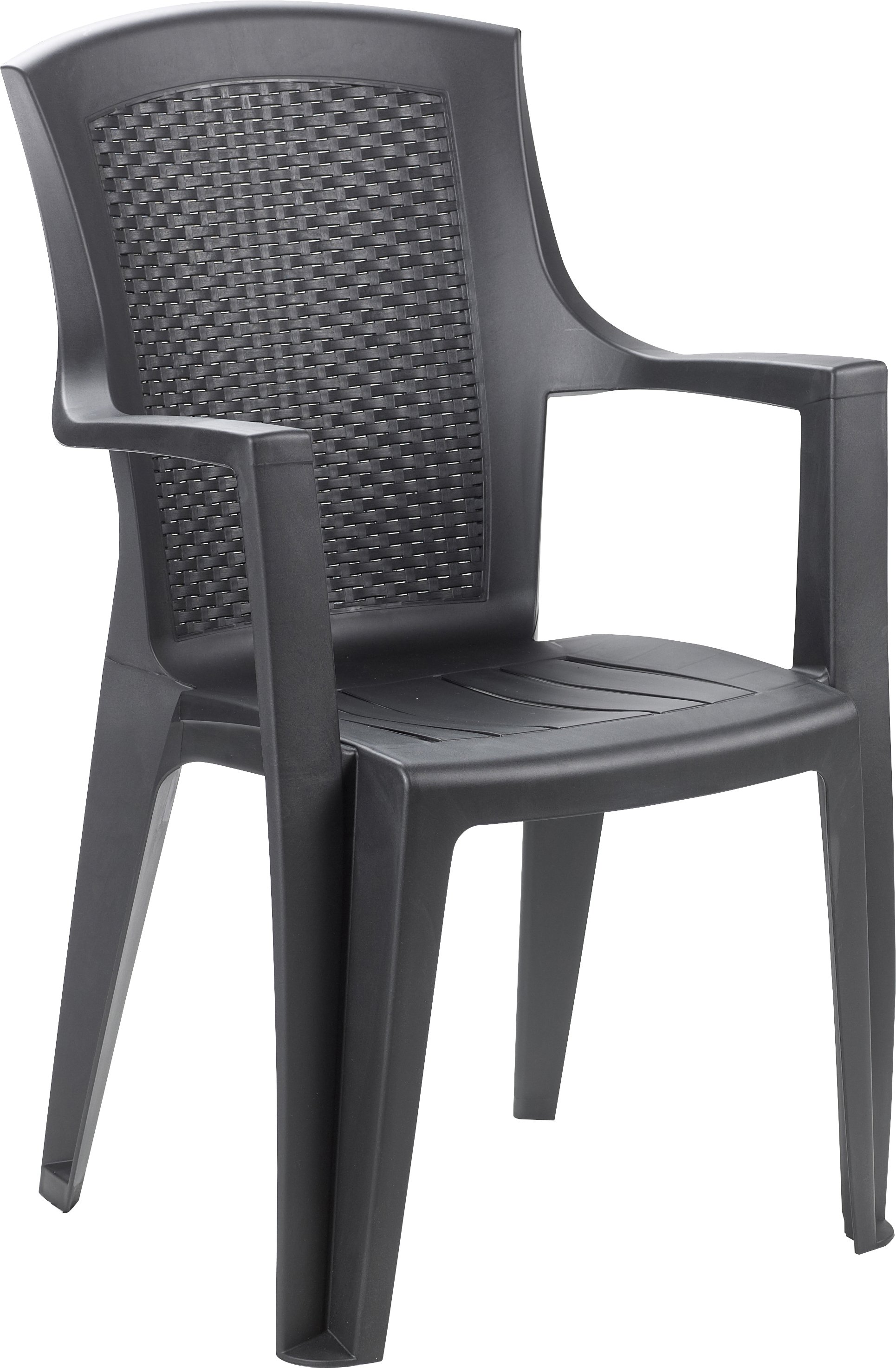 Eden Rattan Effect Chair Anthracite  Stackable