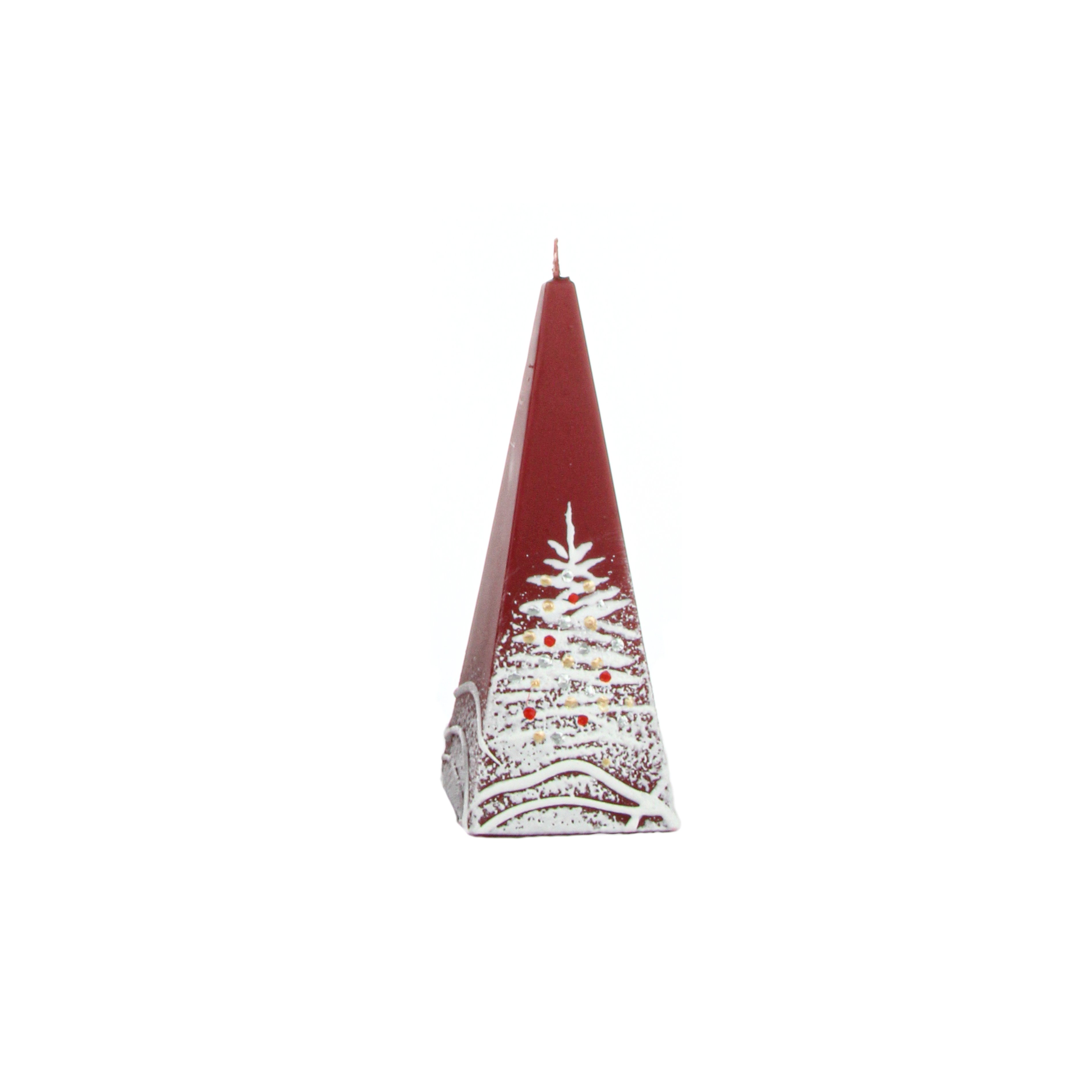 Red Christmas Candle Pyramid 15cm