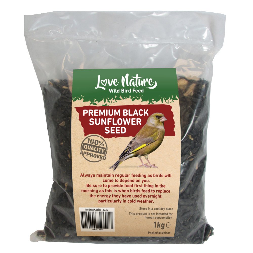 Love Nature 1kg Black Sunflower Seed Bag