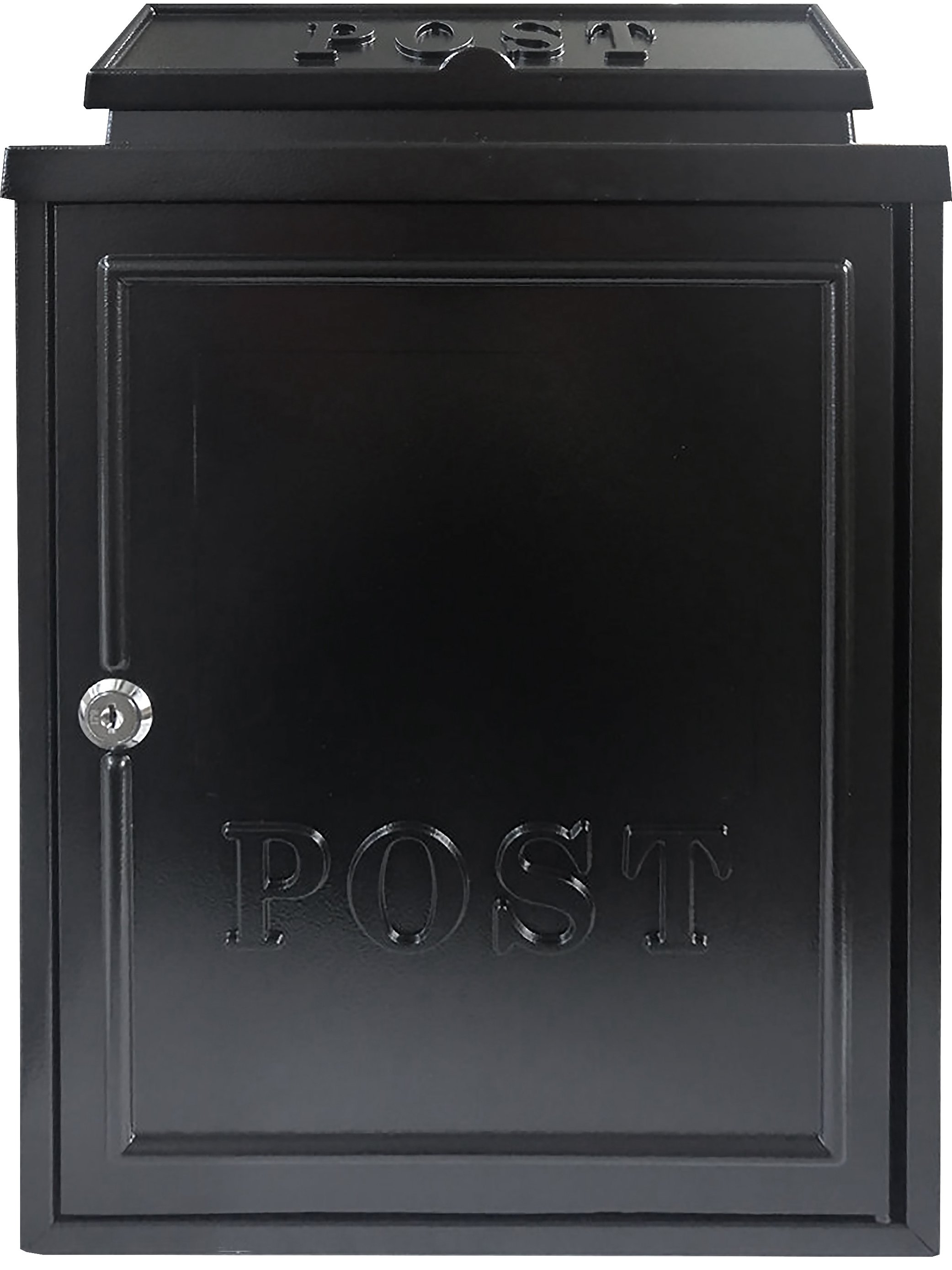 Manor Black Cast Aluminium Postbox