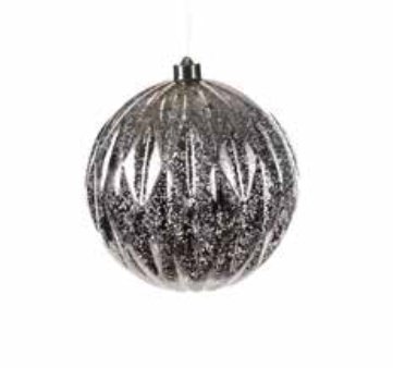 Large LED Christmas Bauble Silver