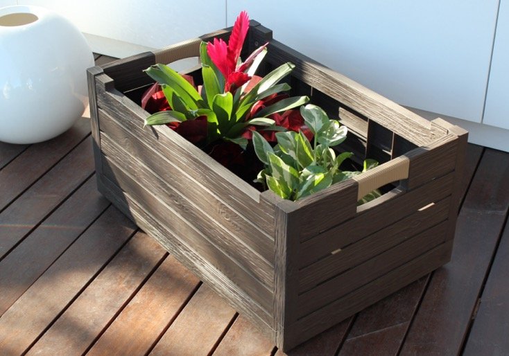 Florida Wood Effect Crate Brown (W59 X D39 X H28 Cm)