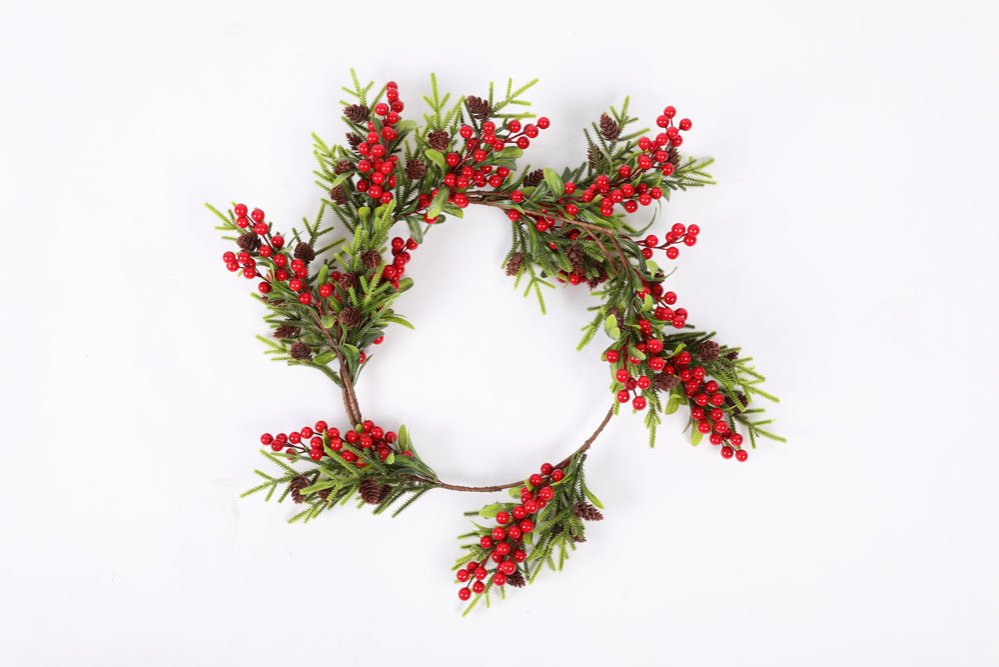 180cm Crimson Berry Garland