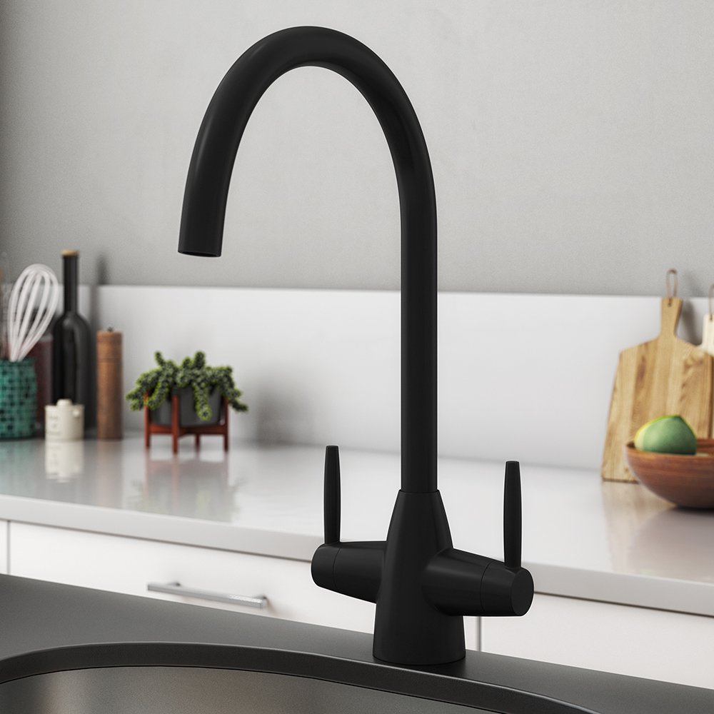 Trisen Roune Two Handle Sink Mixer Black