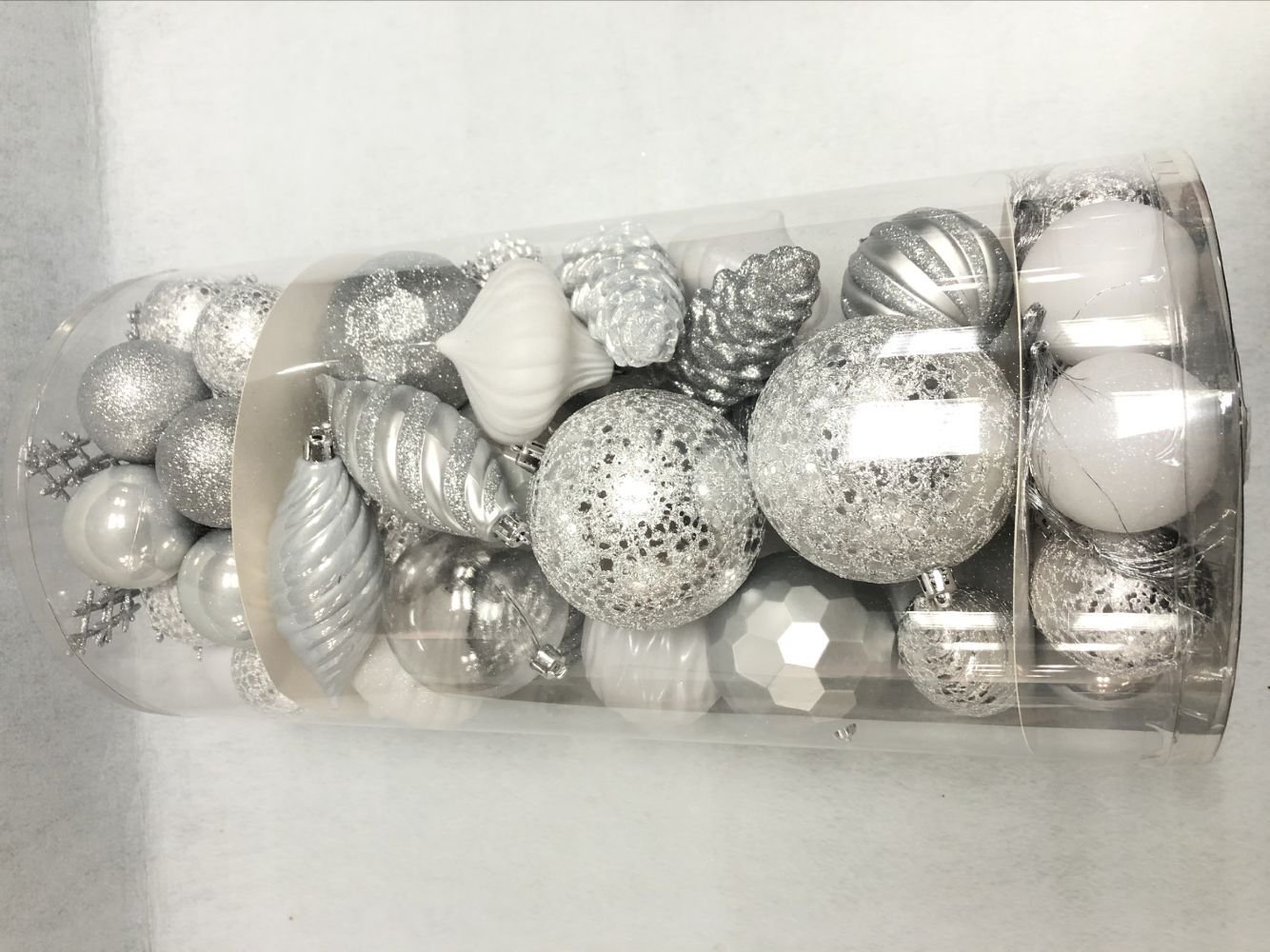 Christmas Tree Decoration Pack in Silver and White
