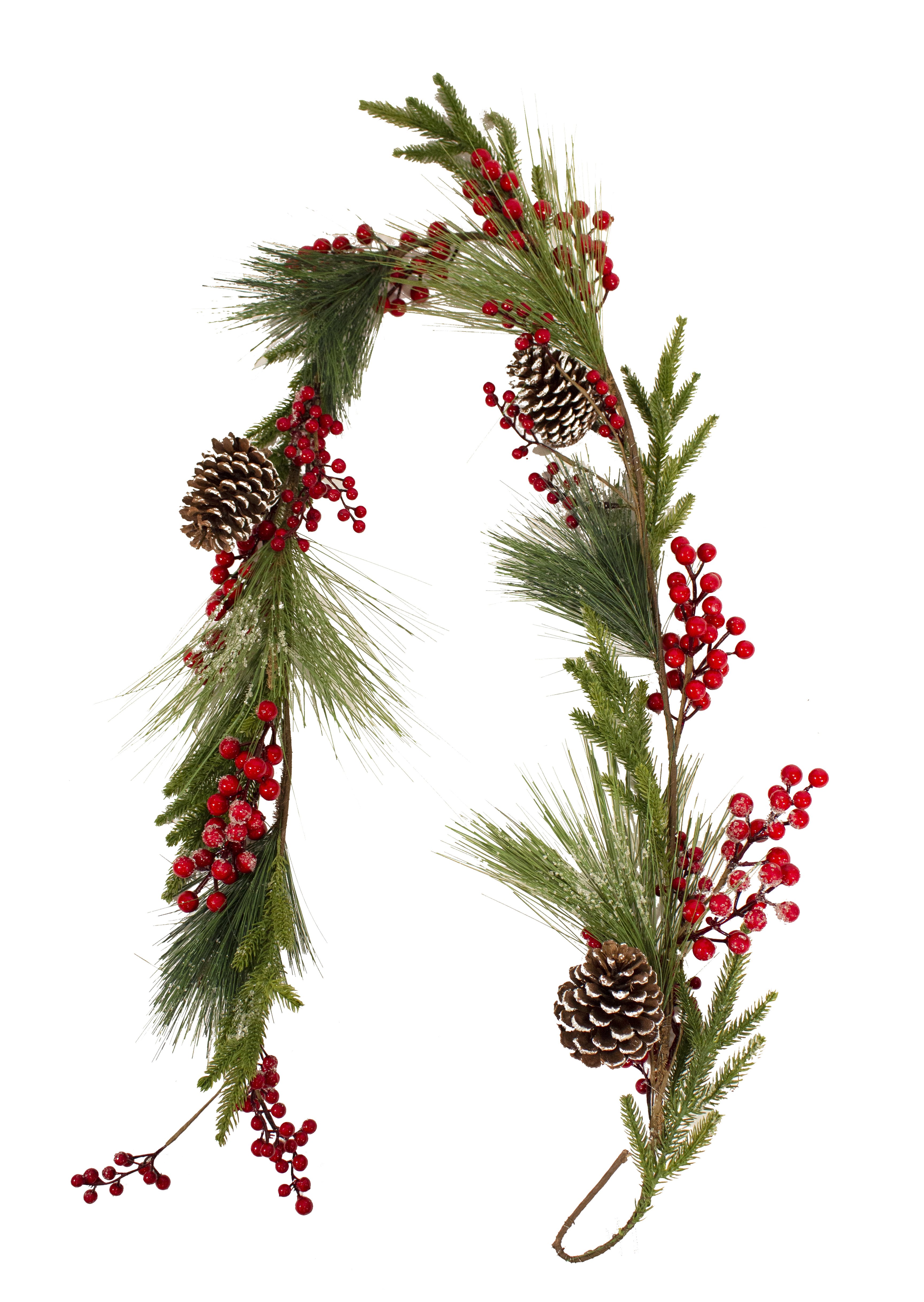 6ft / 180cm Red Berry and Pine Cone Christmas Garland