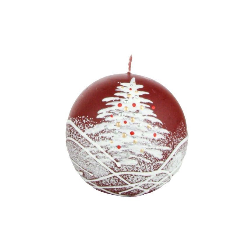 Red Christmas Candle Ball 10cm