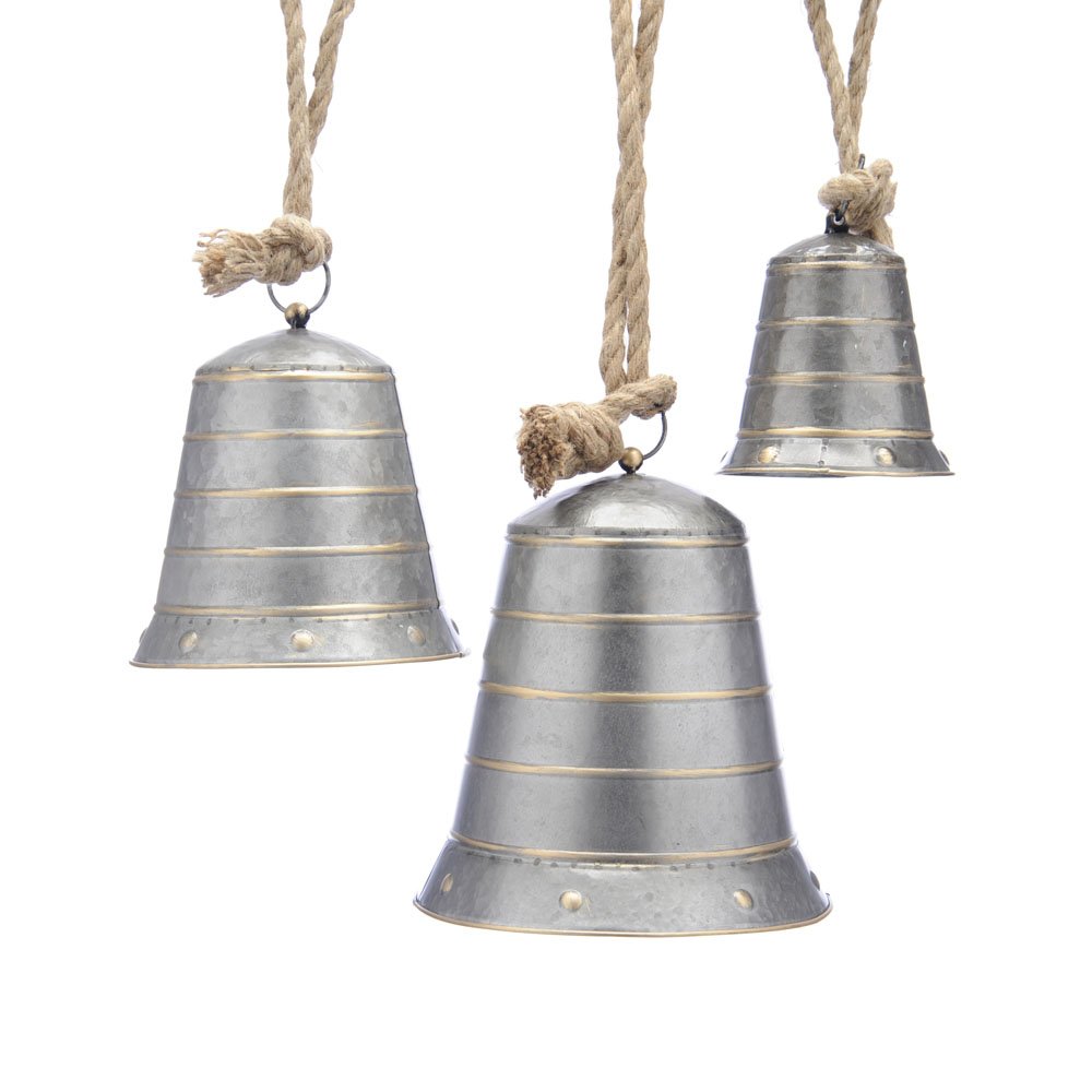 Set of 3 Silver Metal Bells