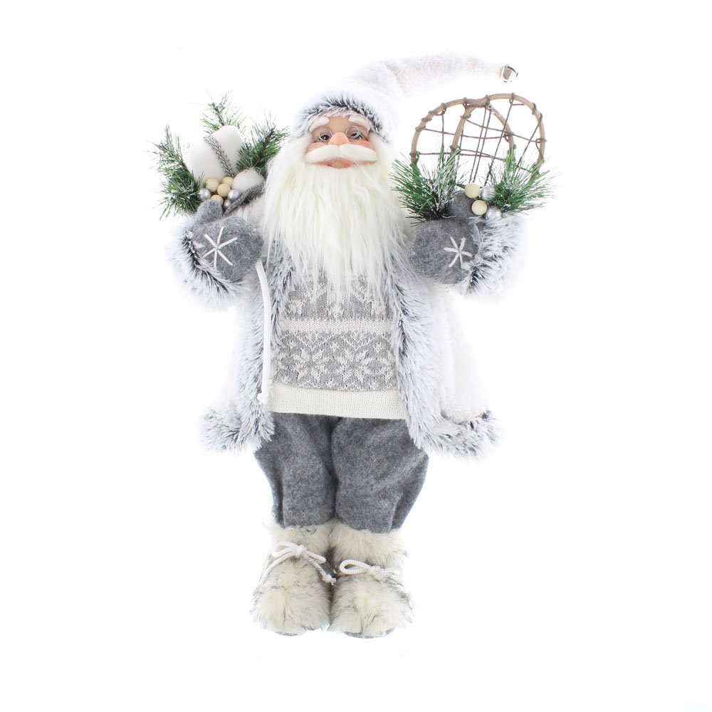 Standing White/Grey Santa 64cm