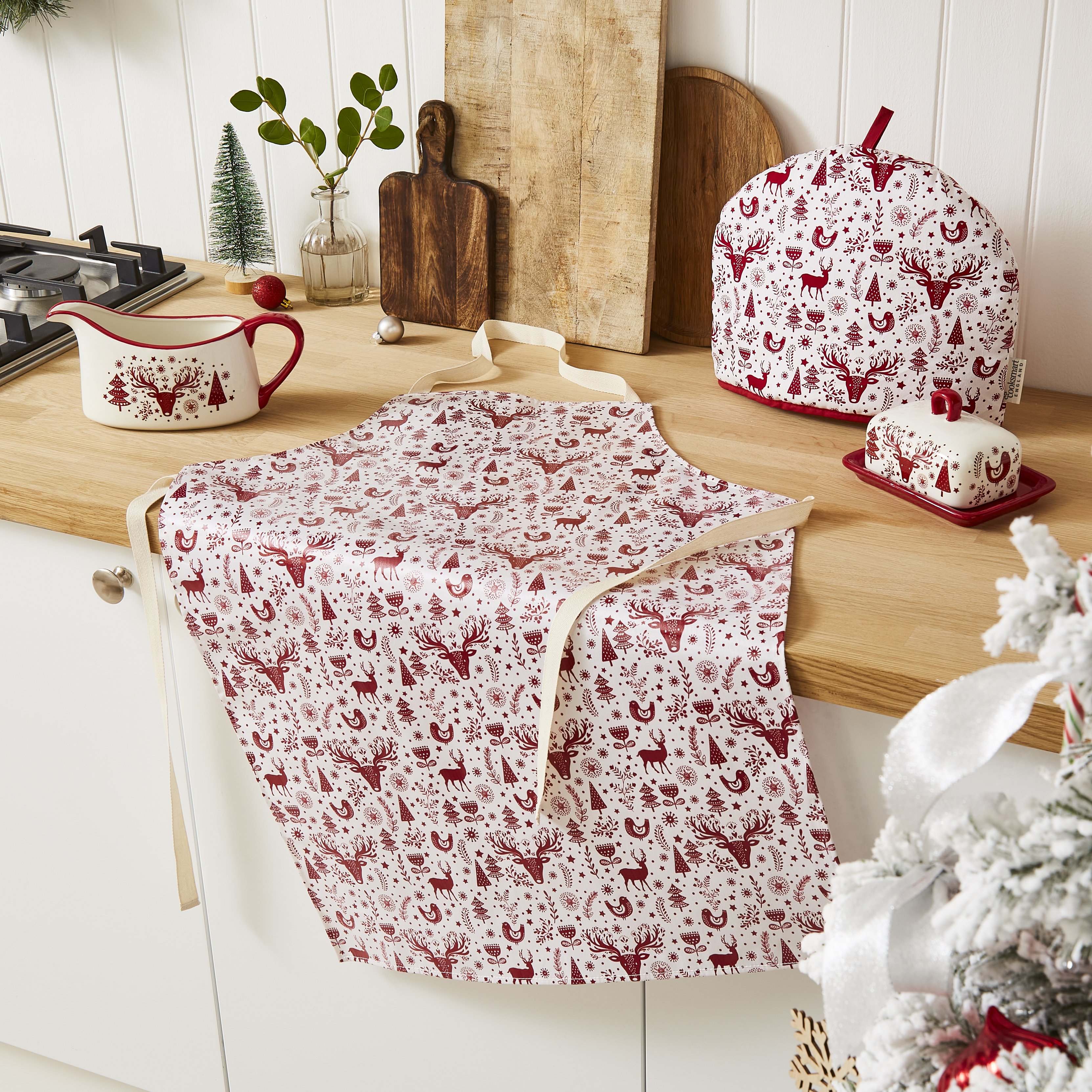 Cooksmart A Nordic Christmas Apron with wipe clean coating