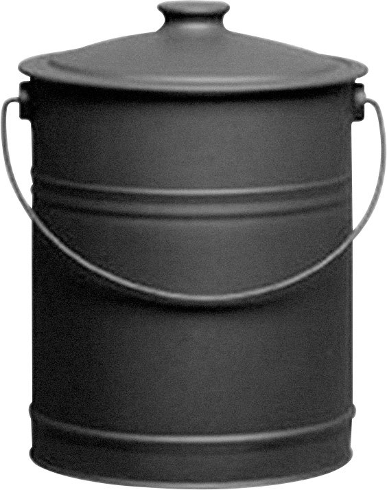 Black Steel Coal Bucket With Lid