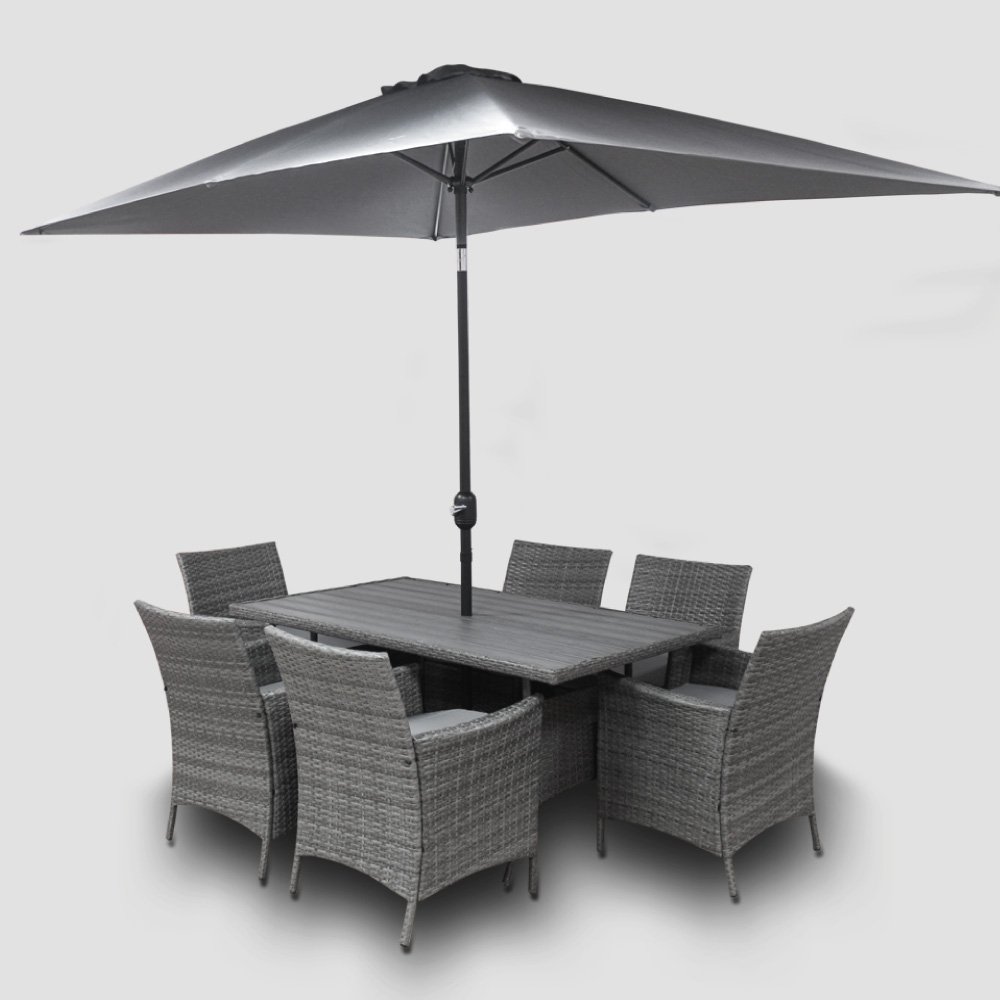 Polywood 6 Seater Rattan Dining Set