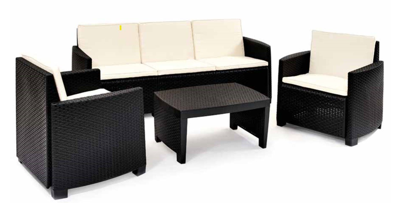 Lipari 4 Piece Rattan Set Anthracite