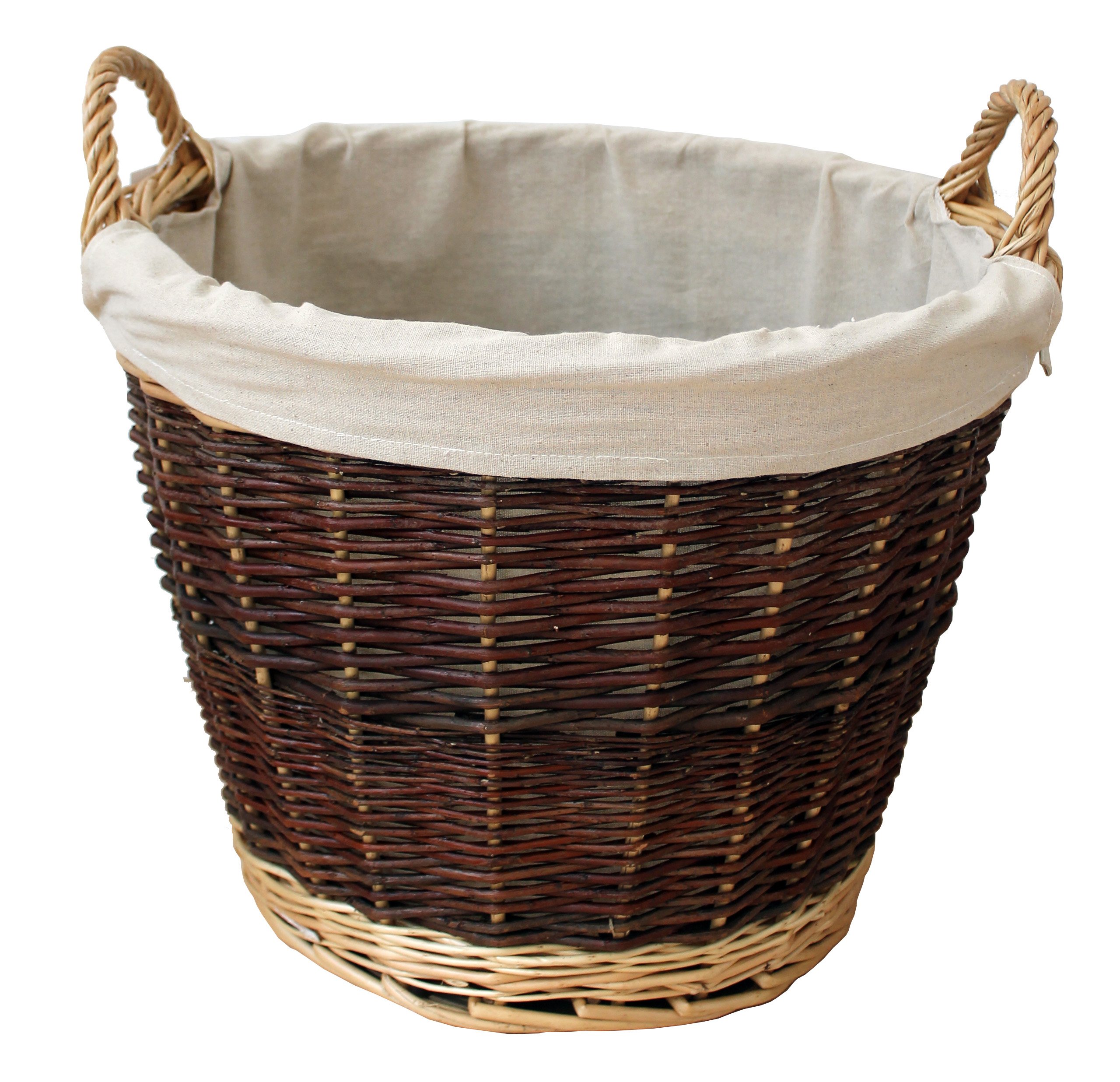 Large Round Wicker Basket With Jute Liner