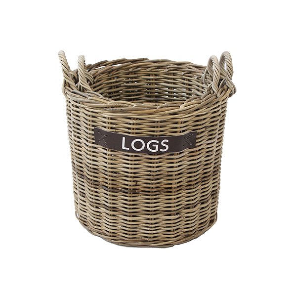 Premium Round Wicker Log Basket (2pce Set W50Xd50Xh45/56)