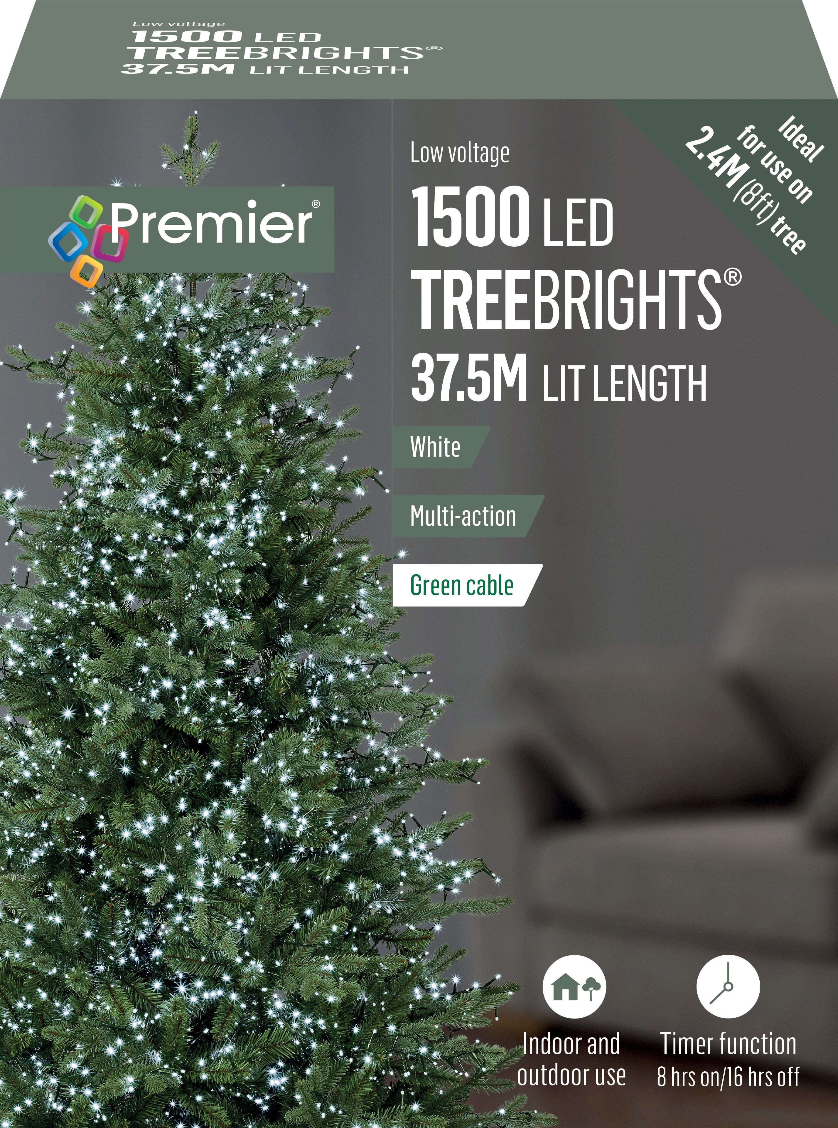 1500 M-A Led TreeBrights Timer - White