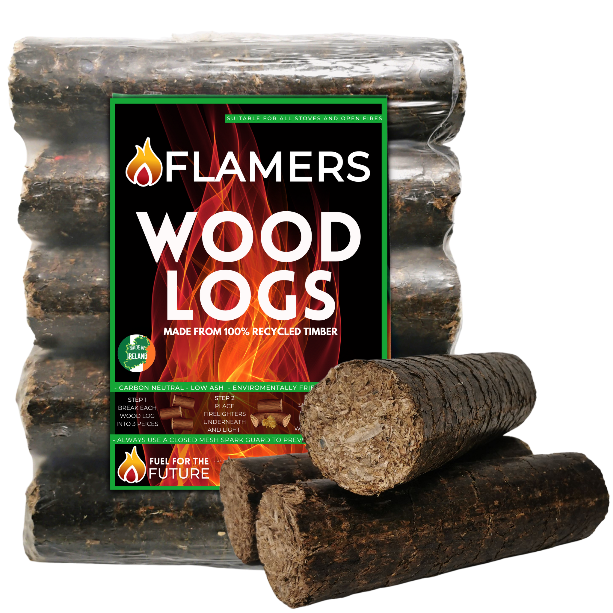 Flamers Premium Woodlogs FIVE  Pack (Pallet 150)
