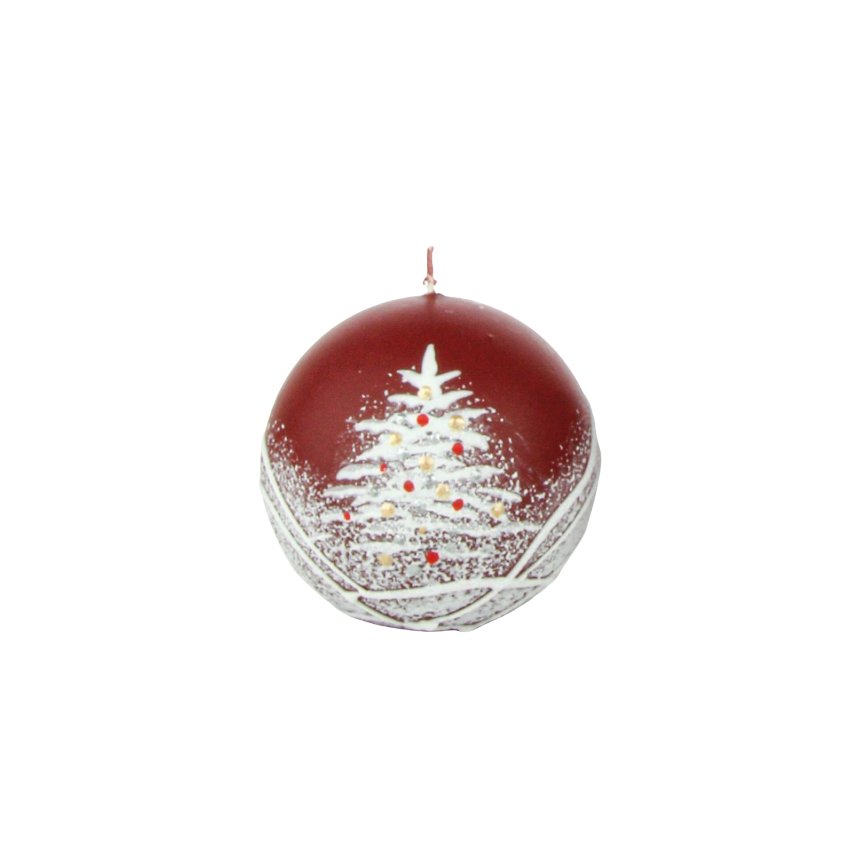 Red Christmas Candle Ball 8cm