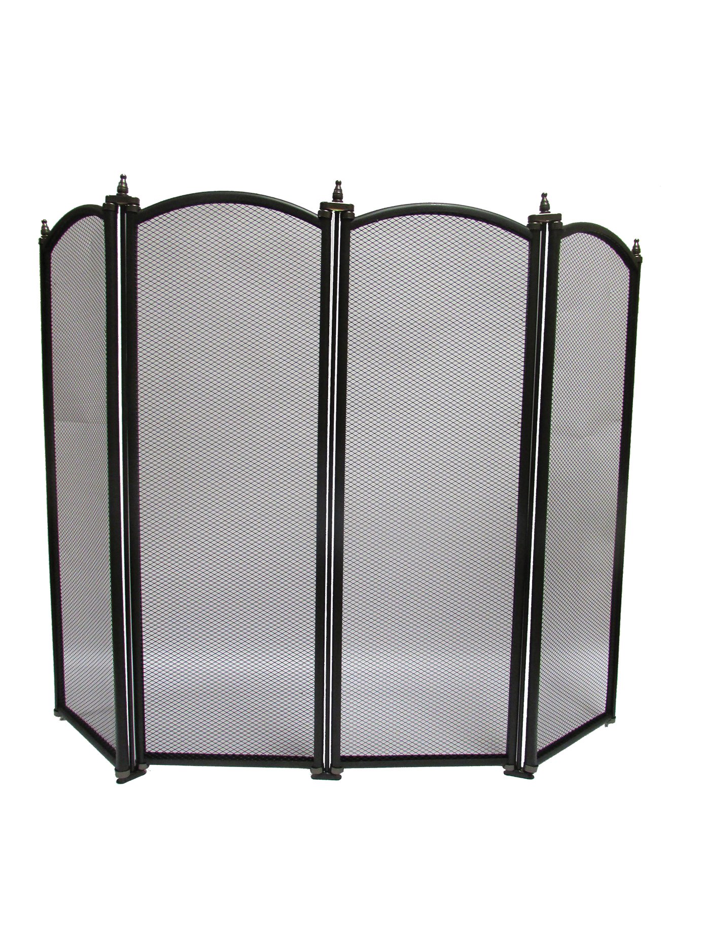 24" Four Fold Black Fire Screen