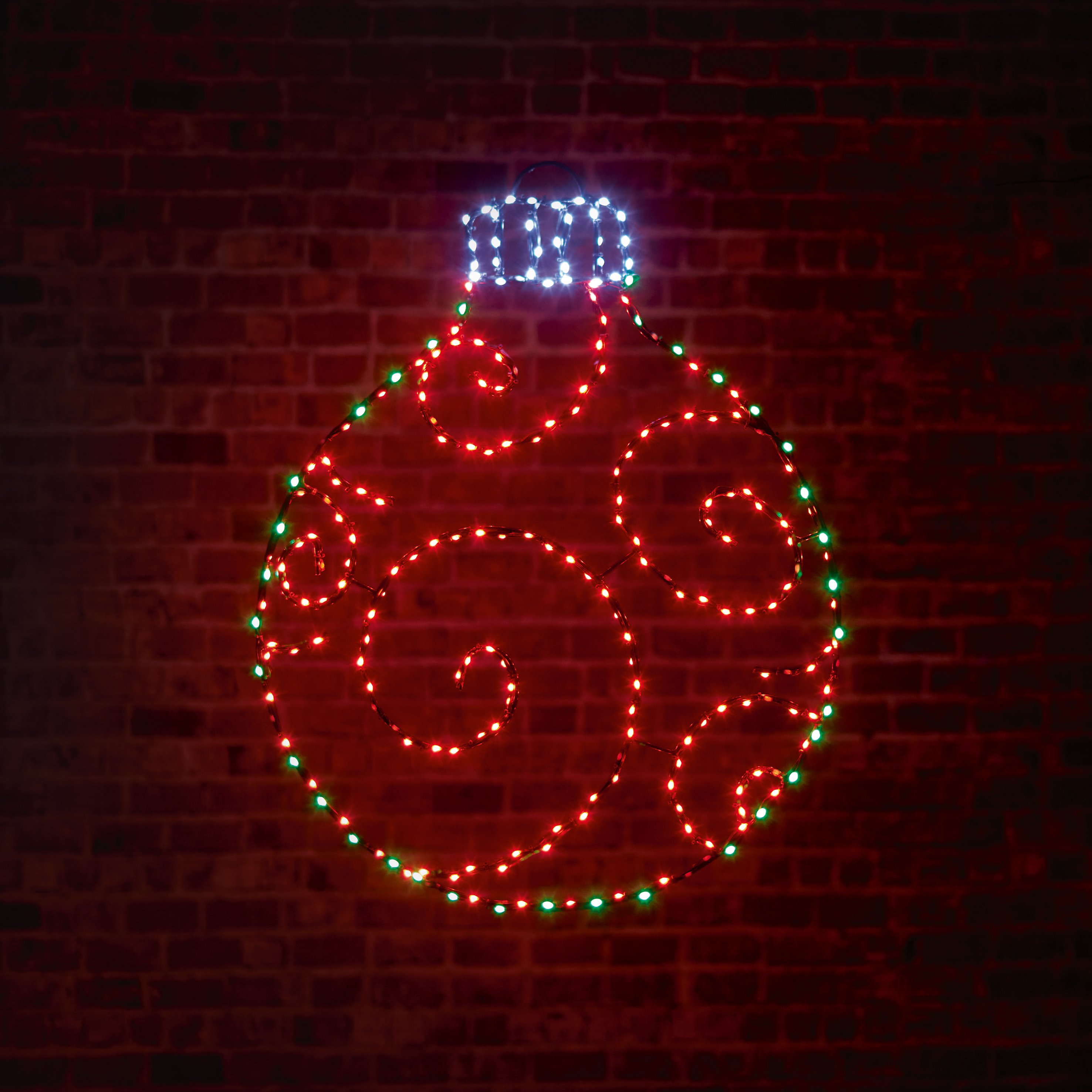 Twinkling Bauble Flexibright 78x59cm with Red and Green LED