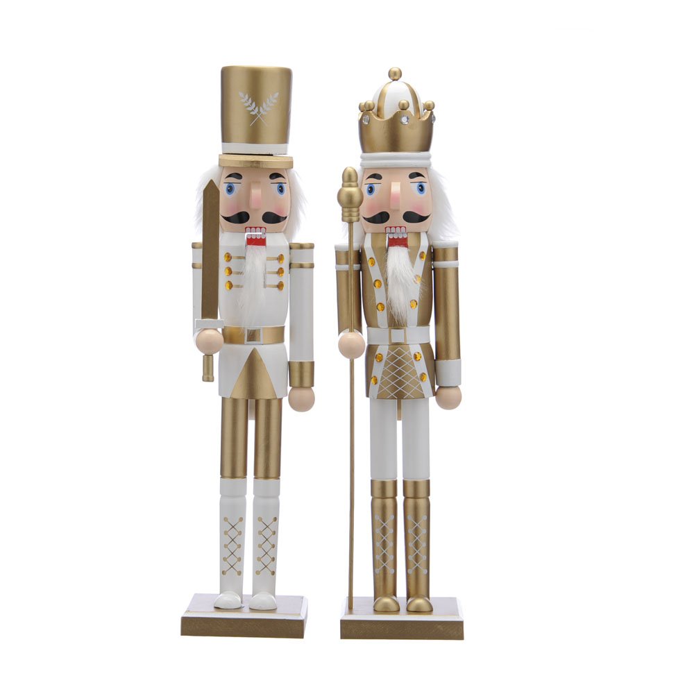 White and Gold Nutcracker 60cm 2 Asstd