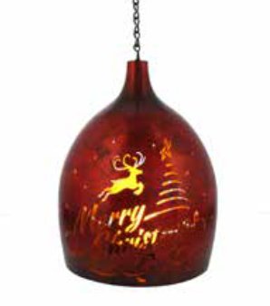 27cm Red Metal Hanging Lantern
