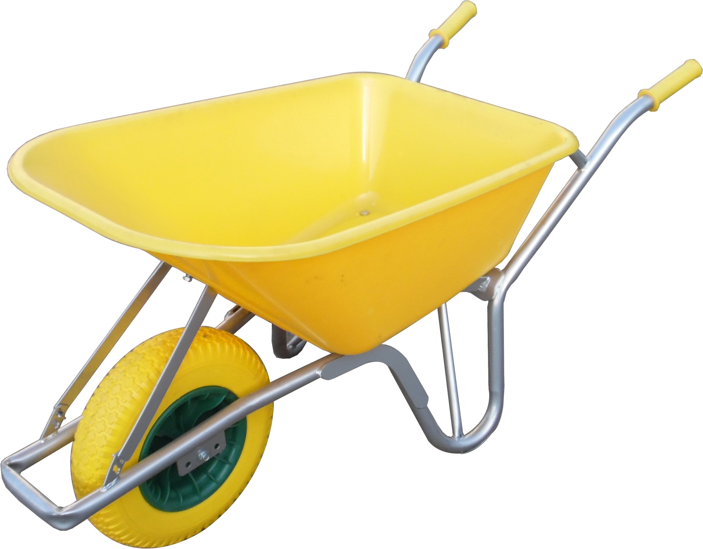 100L Yellow Heavy Duty Sitebuilder Wheelbarrow Solid Wheel Assem