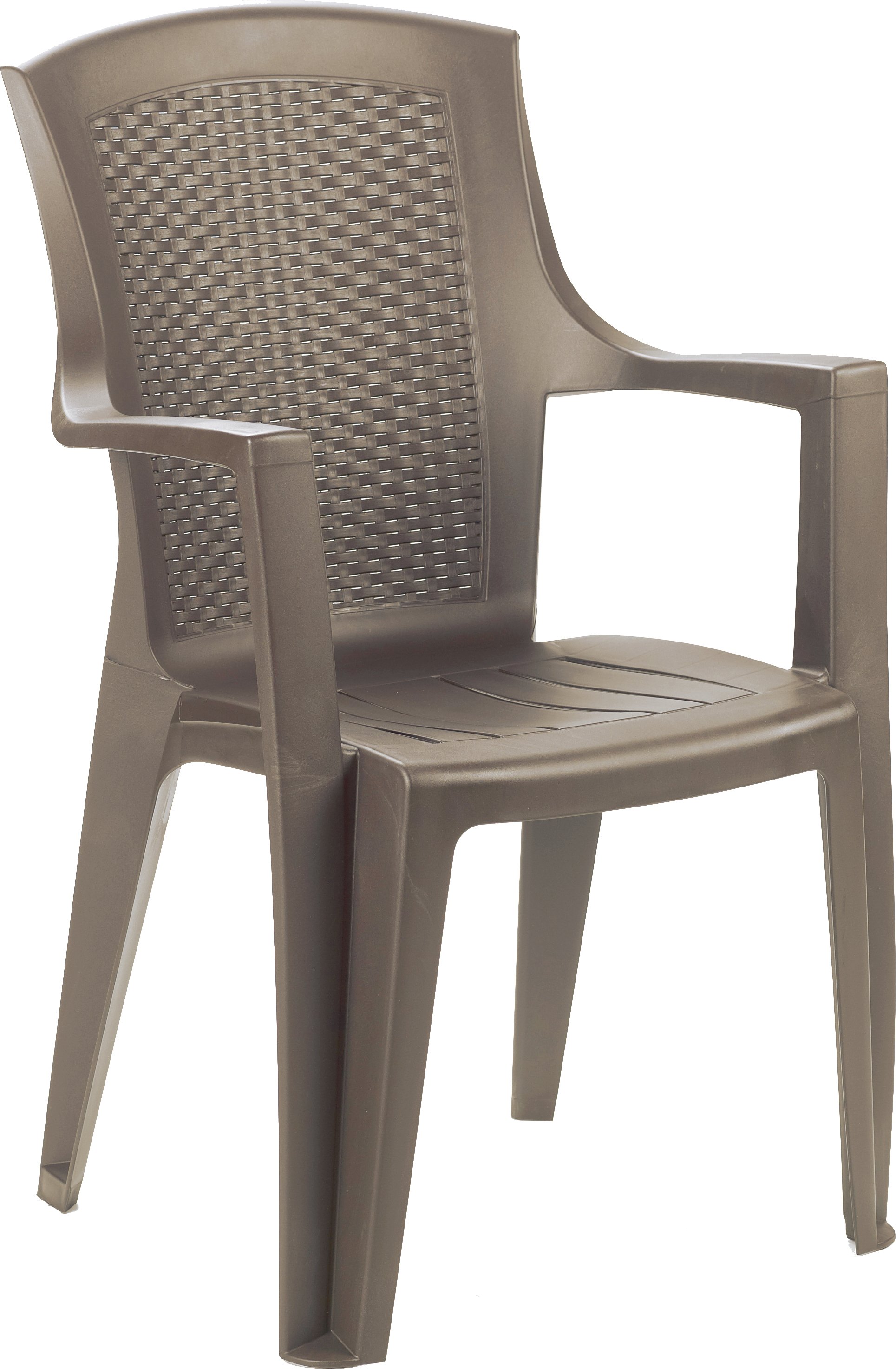 Eden Rattan Effect Chair Taupe Stackable