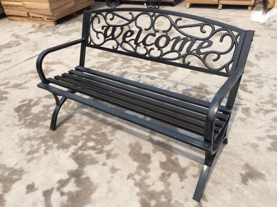 Garden Collection Metal Welcome Bench