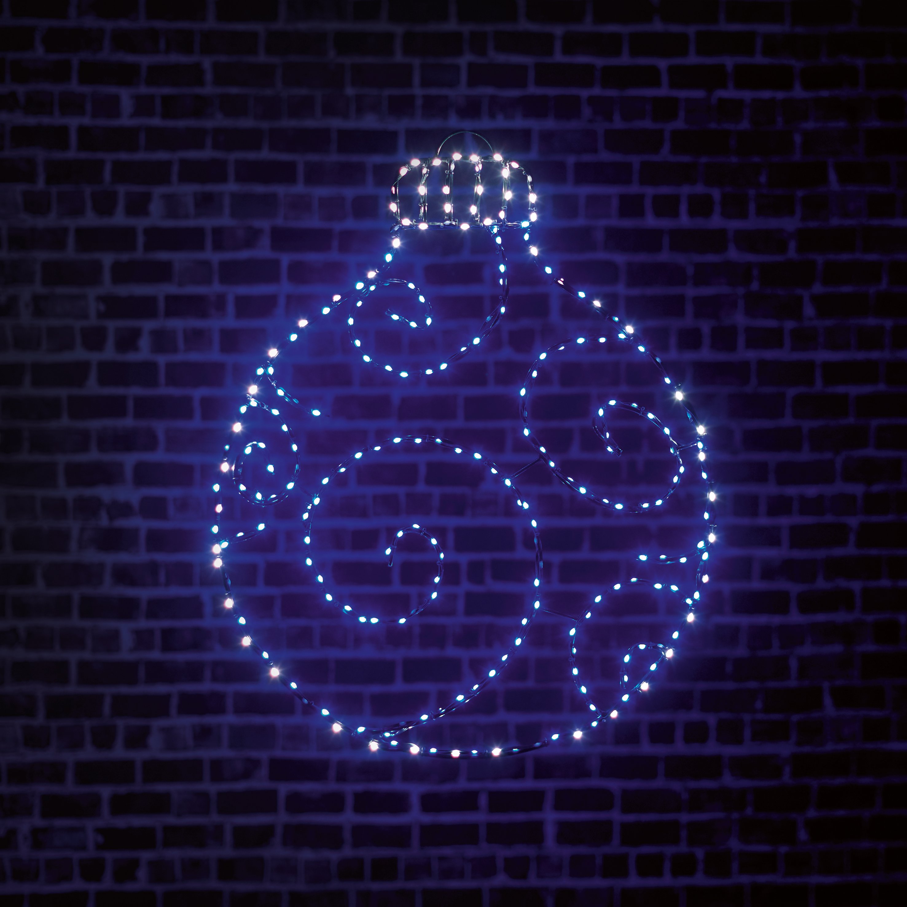 Twinkling Bauble Flexibright 78x59cm with Blue & White LED