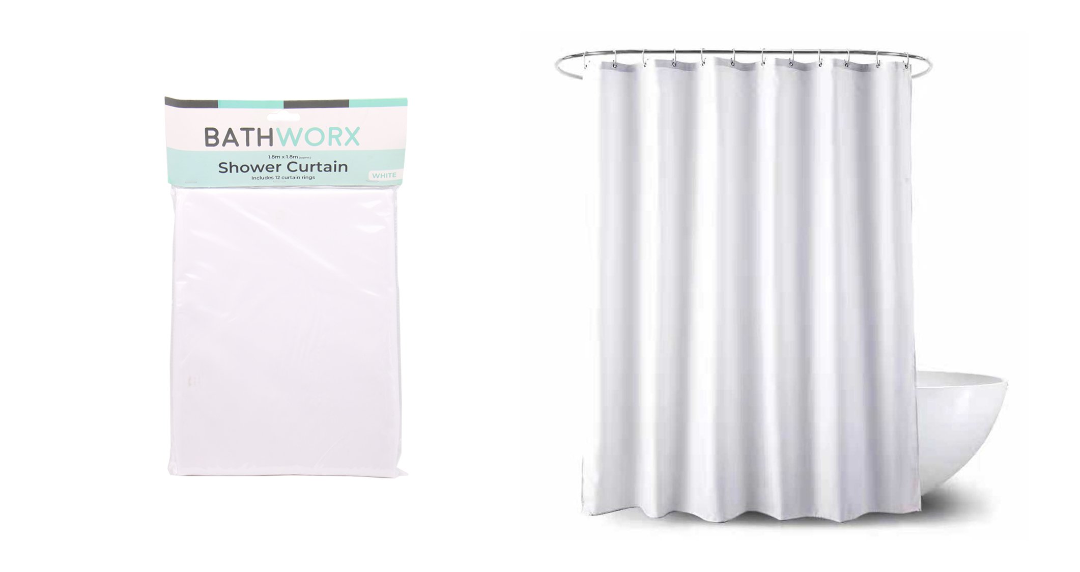 Bathworx Shower Curtain (White)