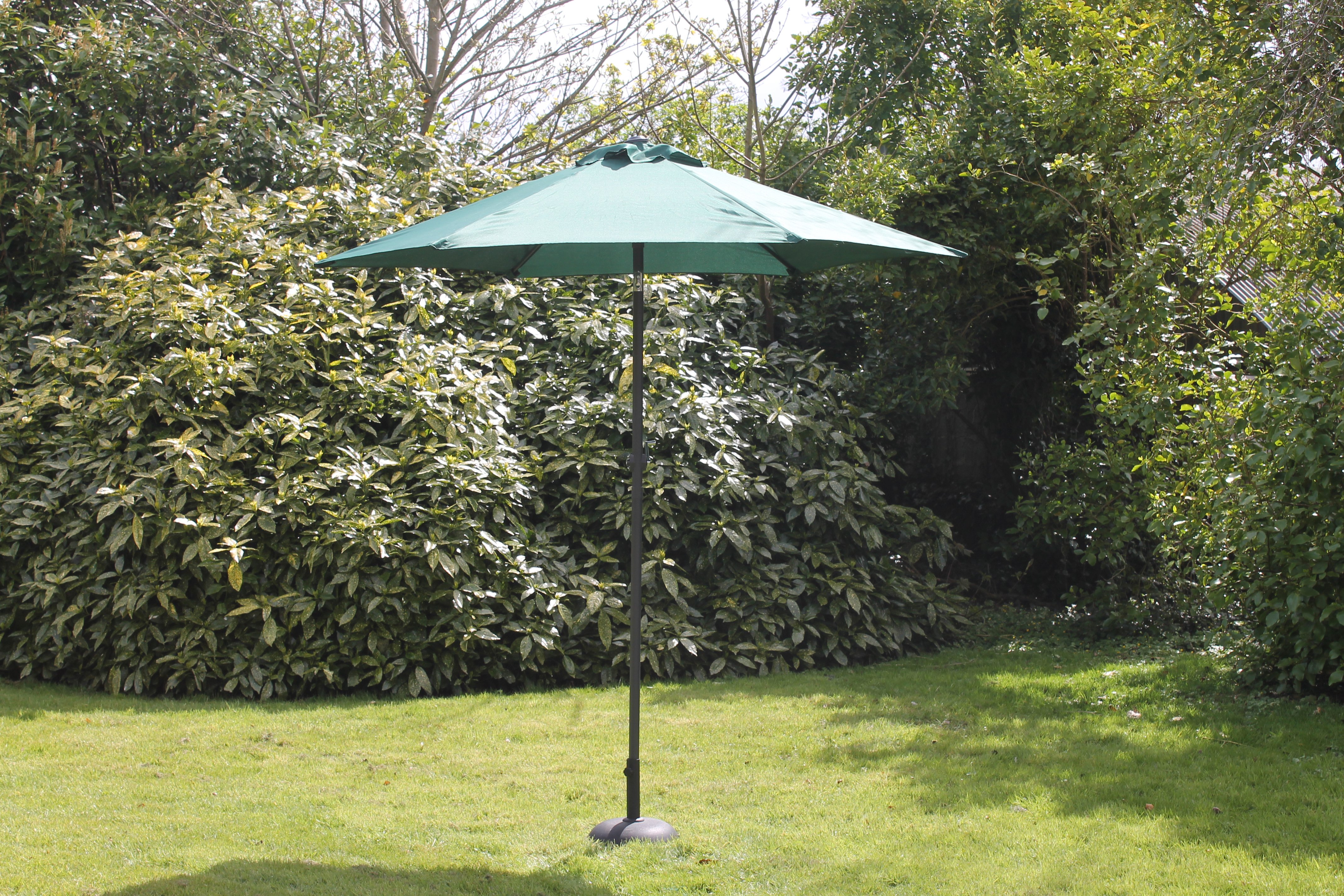 Garden Collection 2.7 M Steel Parasol With Crank Green