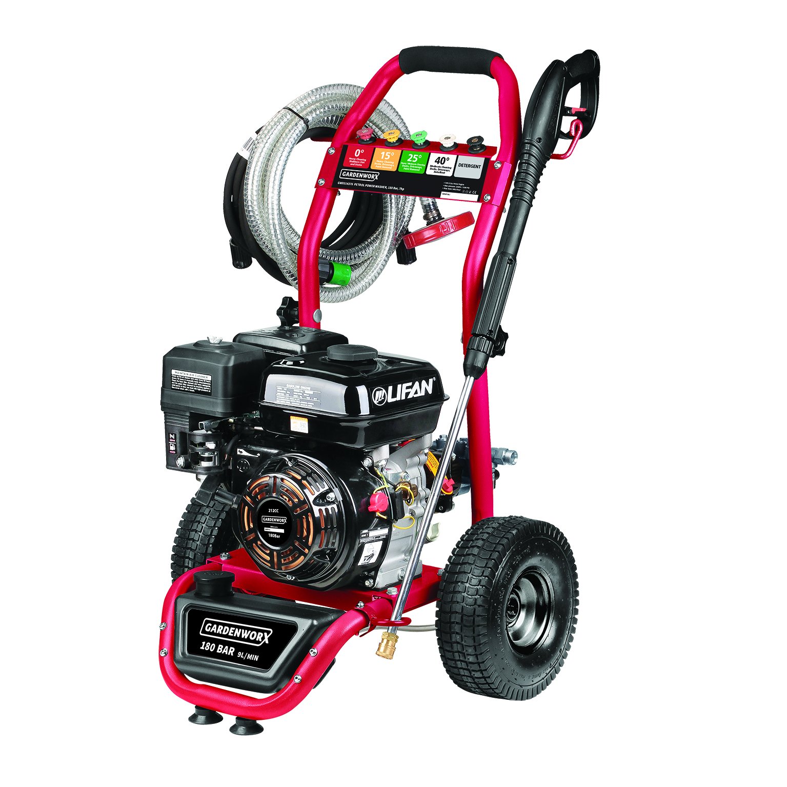 GardenWorx 7hp Petrol Pressure Washer & Pump 180 Bar with Deterg