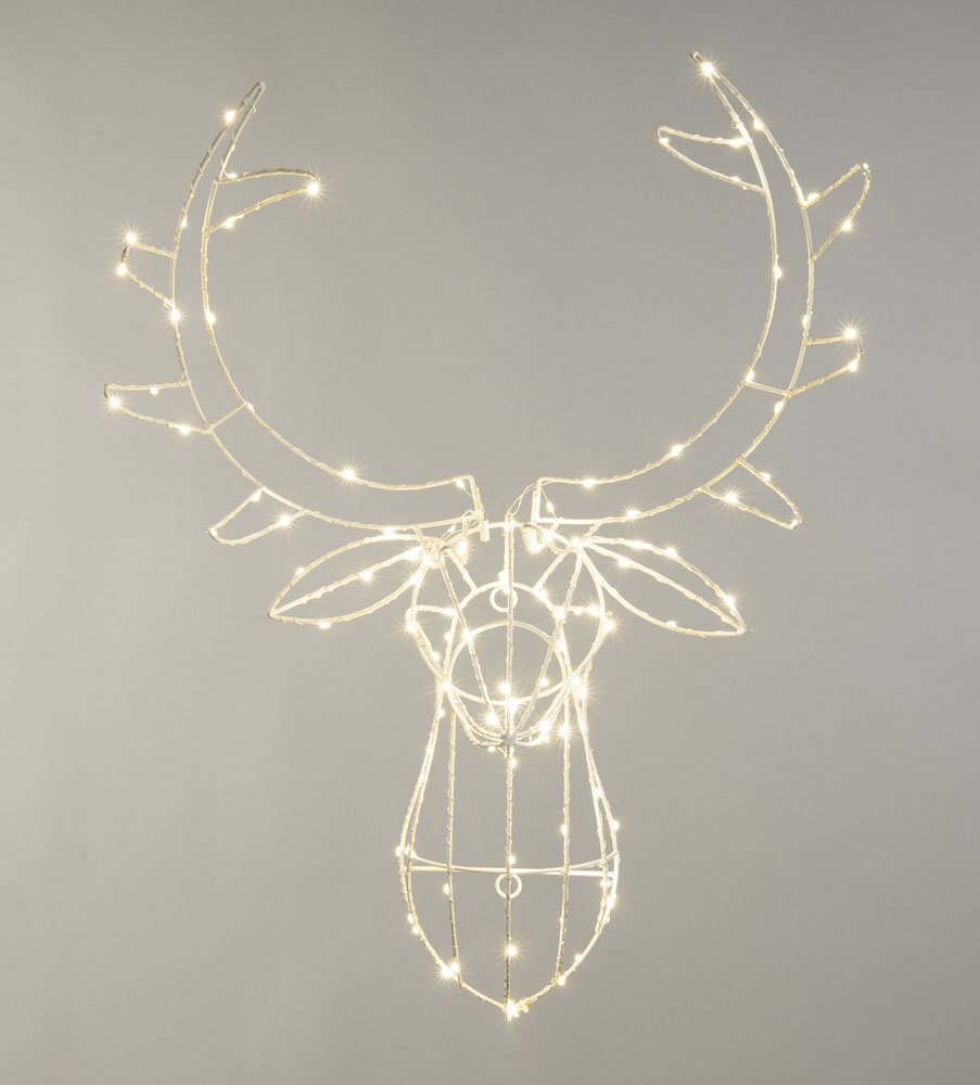 Twinkling Dewdrop Reindeer Head 70cm Warm White