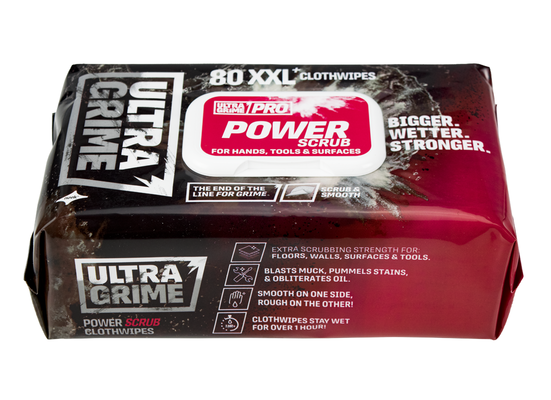 UltraGrime Power Scrub Clothwipes XXL+ Pack 80