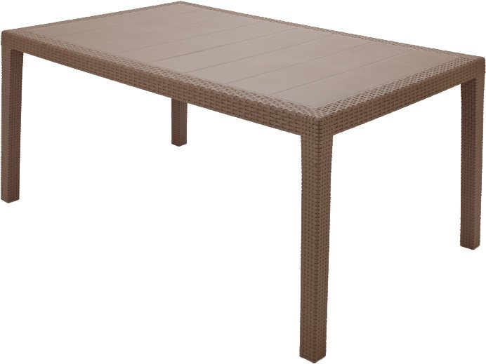 Prince Rattan Effect Rectangular Table Taupe