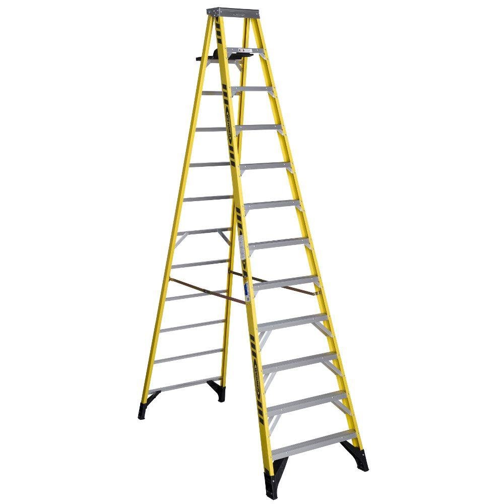 Buildworx 12 Step Single-Sided Fibreglass Step Ladder