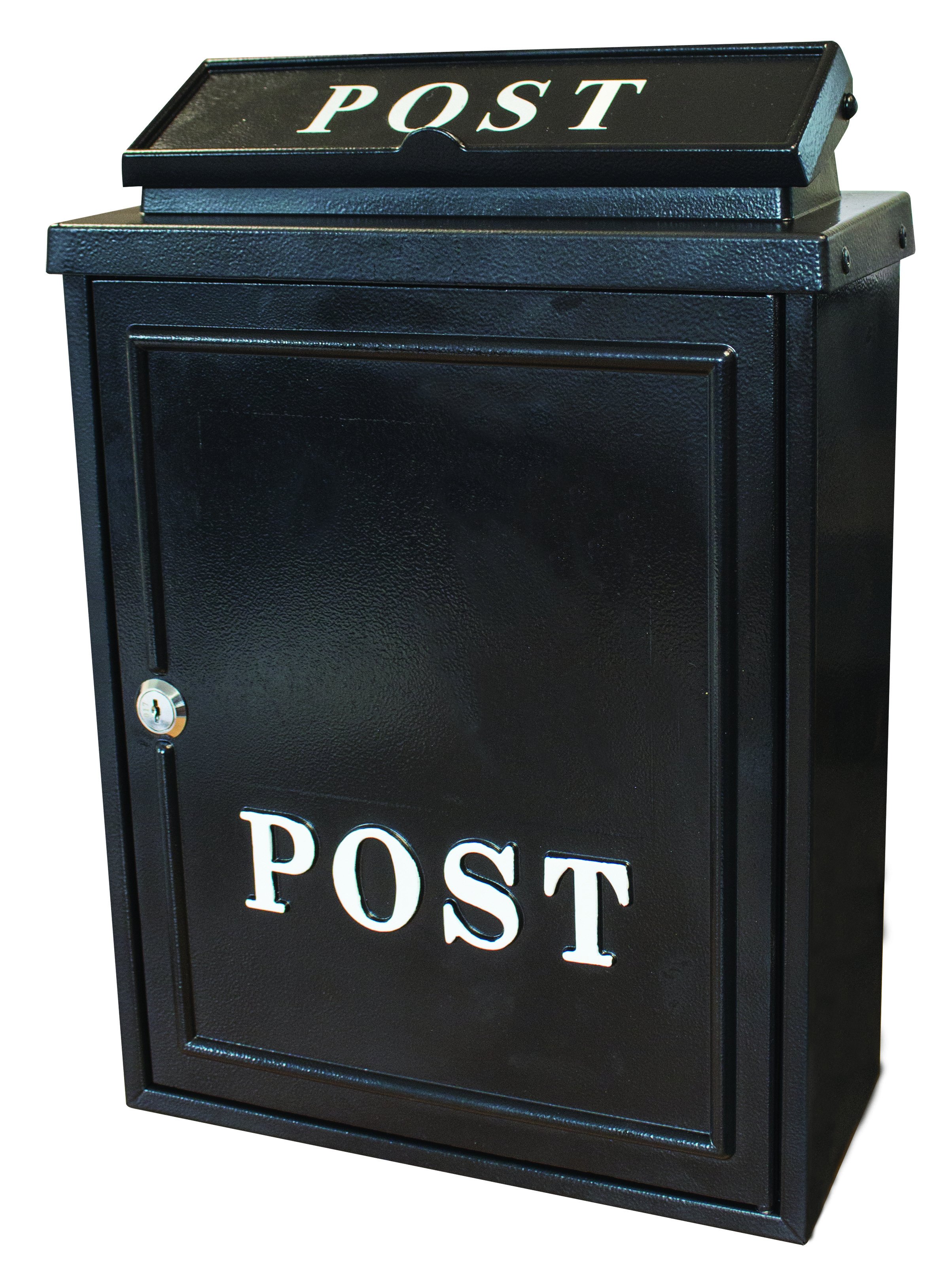 Die Cast Alu Post Box  Plain Black