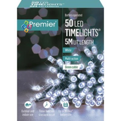 50 M-A B-O White LED Lights With Timer